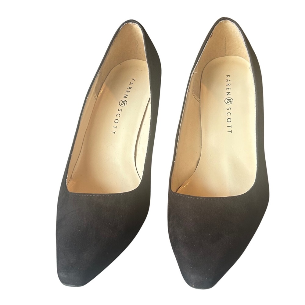 Karen Scott KS Clacy Black Suede Pointed Toe Stiletto Heels Women's Size‎ 7.5M